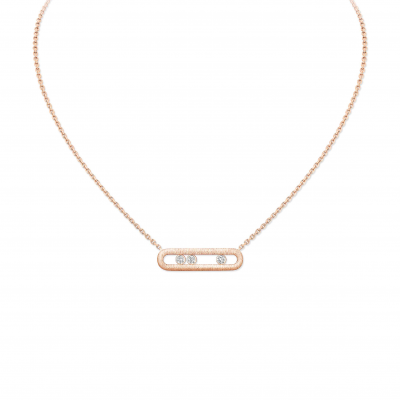 MESSIKA MOVE CLASSIQUE CISELÉ NECKLACE PINK GOLD DIAMOND NECKLACE 14667-PG